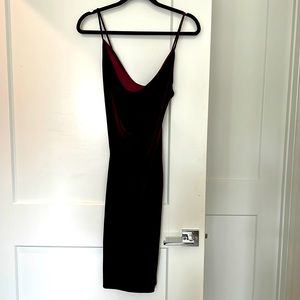 Beautiful velvet burgundy mini dress
